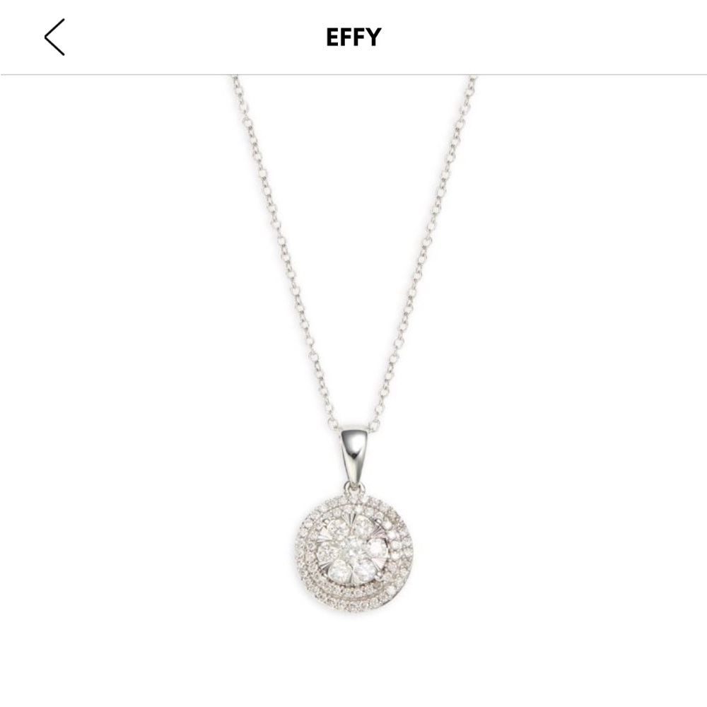 14K White Gold & Diamond Pendant Necklace
